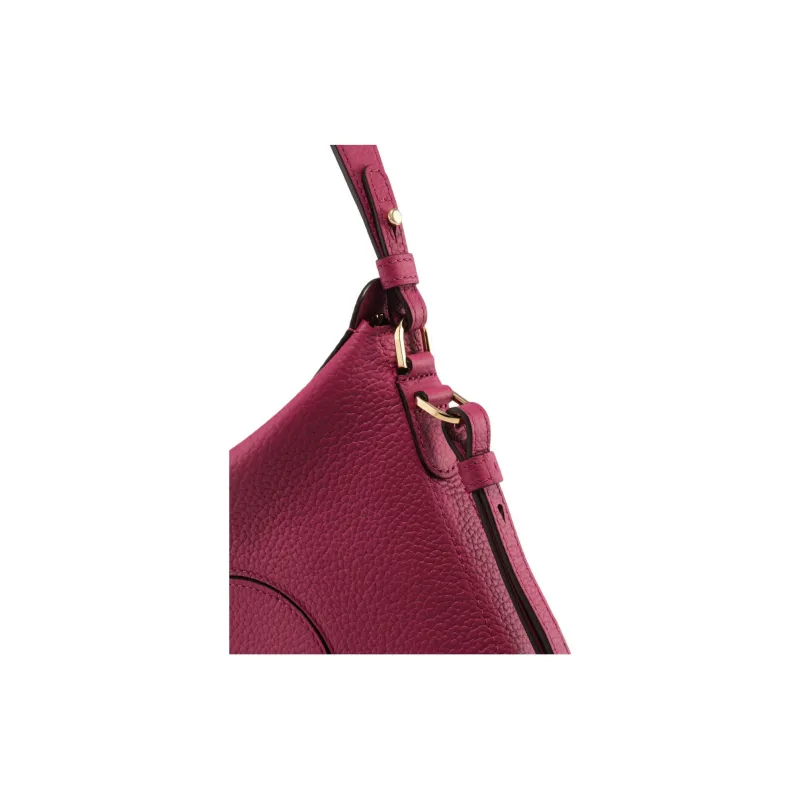 Delvau Pin Soft Grain Calfskin Shoulder Bag, Crossbody Bag, Handbag Women's Rose Red-6