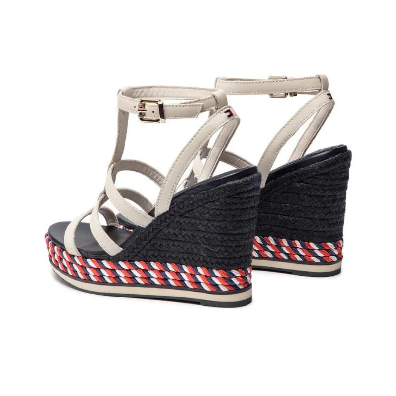 Tommy Hilfiger One Strap Sandals 10.5cm Women's Beige Black-2