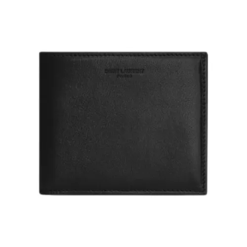 SAINT LAURENT PARIS Calfskin Wallet Men's Black