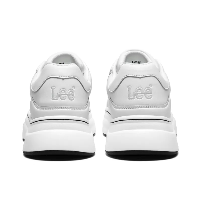 Lee Versatile Trendy, White Sneakers, Classic Fashion Commute Low Top Height Increasing Skateboard Shoes Men's-3