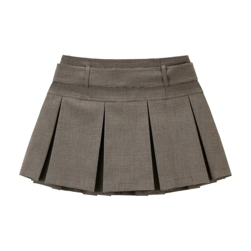 LEDIN Casual Short Skirts Women's Khaki-1