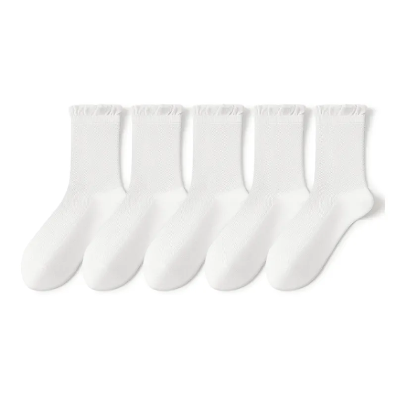 SHIWAJI Mid Calf Socks Women's 5 Pack-0