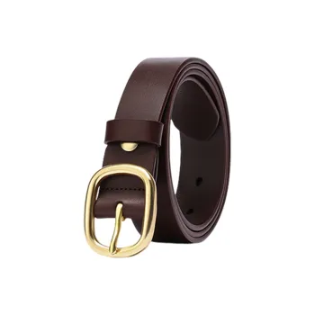 Cranta Komeia Casual Pin Buckle Slim Belt Korean Style Elegant Trendy Skirt With Jeans Cow Leather Belts Unisex 3.3cm