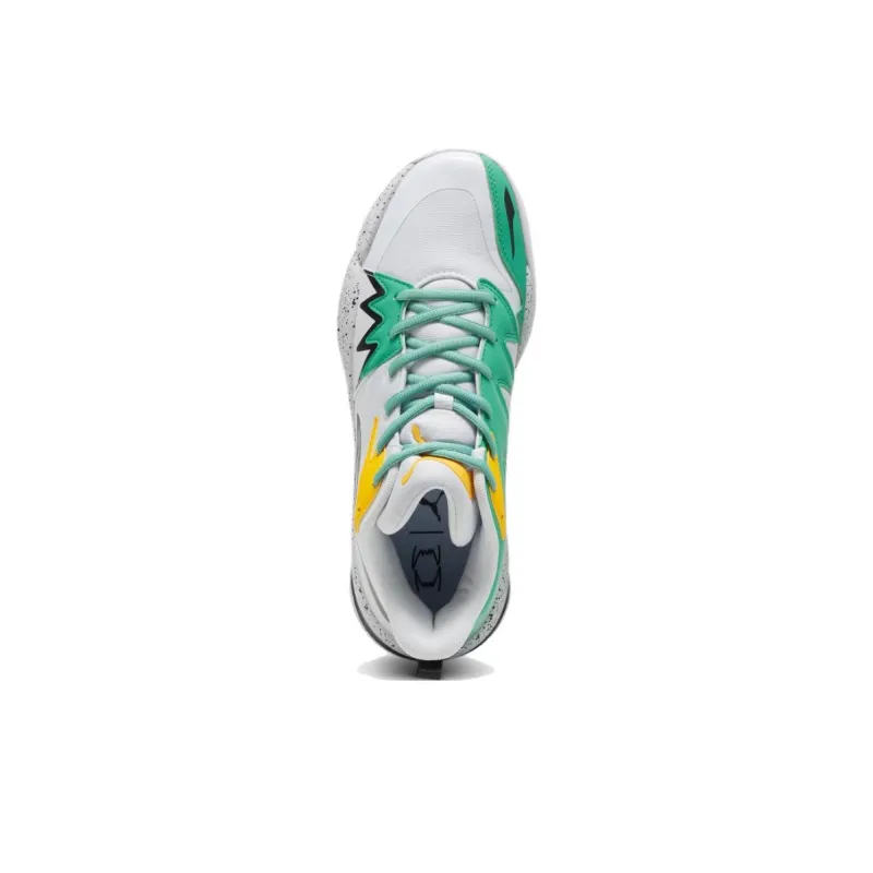 PUMA Genetics Non slip Wear resistant Shock Absorption Low Top Basketball Shoes Unisex Gray Green-3