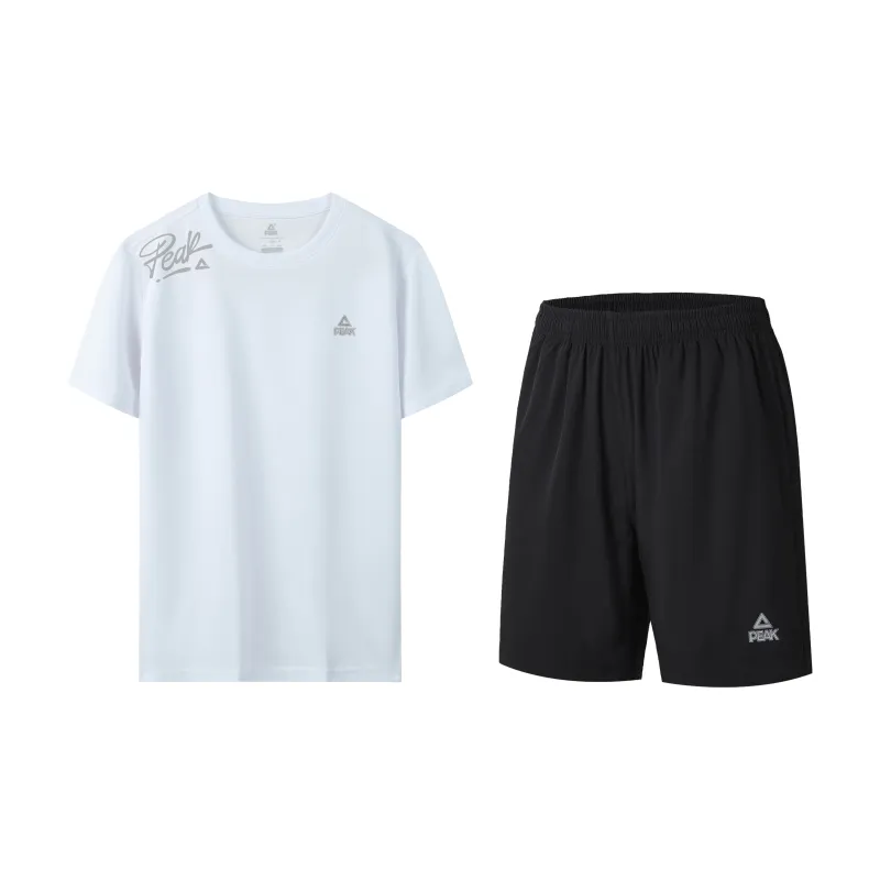 PEAK RIGHT Series Casual Sportswear Unisex Two Piece Set White Black-0