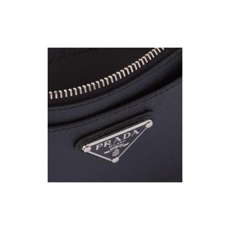 PRADA Saffiano Leather Card Holder Men's Black-5