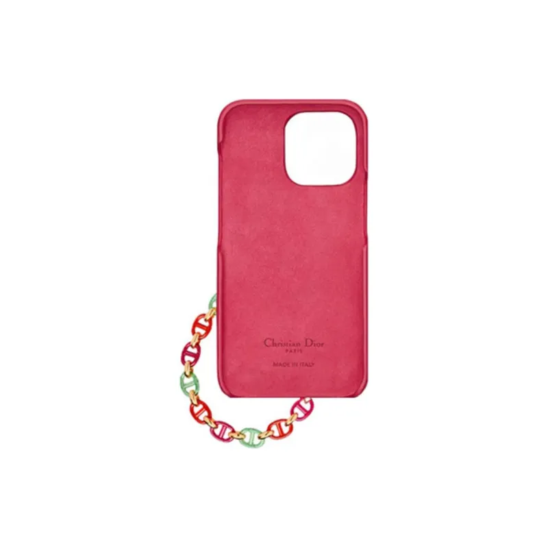 DIOR Leather CARO Collection Wicker Pattern Bracelet Phone Cases Available For The Iphone 13 Pro-1