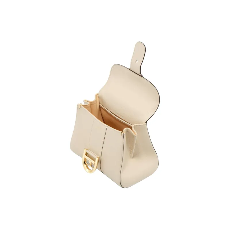 Delvau Brillant Textured Calfskin Shoulder Bag Crossbody Bag Handbag Mini Women's Beige-4