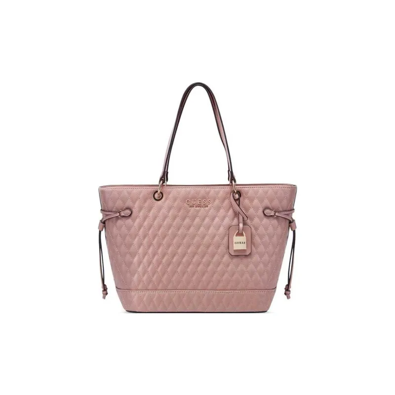 GUESS Leather Tote Bag Shopping Bag Shoulder Bag Handbag Women's Fuchsia-0