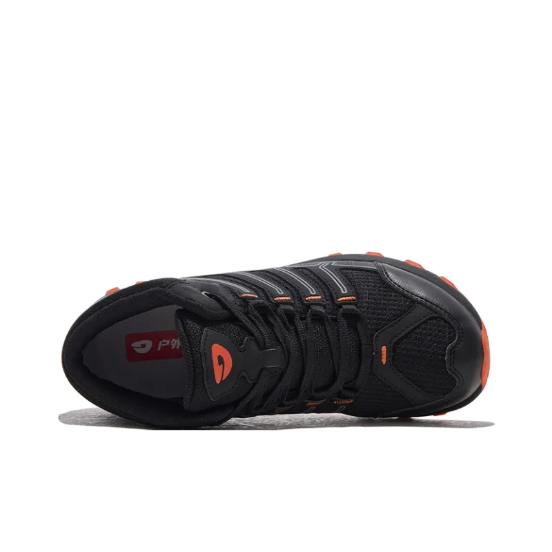 HOT POTATO Cushioned Anti Slip Wear Resistant Breathable Lightweight Mid Top Hiking Shoes Unisex Black Orange-3