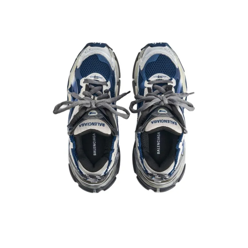 Balenciaga Runner Gradient Distressed Style Low-Top Casual Shoes Men's Blue-4