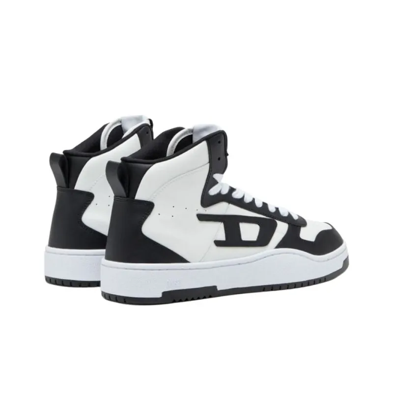 DIESEL S Ukiyo High Top Skateboard Shoes Men's Black White-3