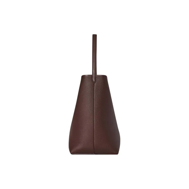 THE ROW Solid Color Grained Calfskin One Shoulder Handbags Women's Dark Red Brown-1