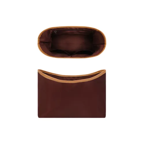 Tide Tribute Silk Medium Bag With Thin Lining Lightweight Smooth Storage & Organization Women's Coffee/Beige