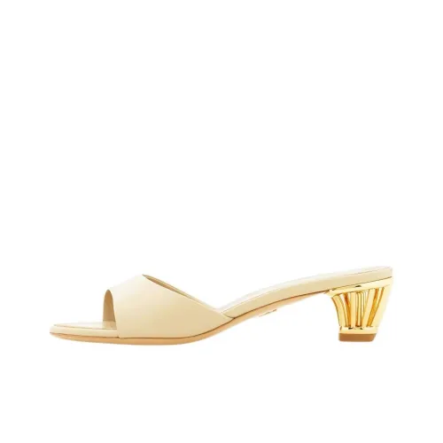 FERRAGAMO Abrasion Resistant Slide Slippers Women's Beige
