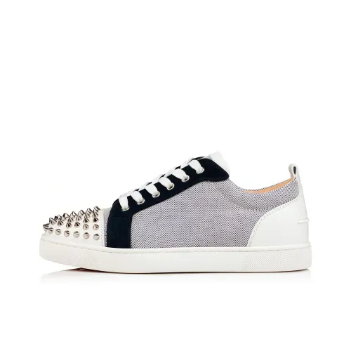 Christian Louboutin Skateboard Shoes Men Low-Top Gray White