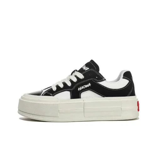 HAOWA Step Shine Zebra Kicks Low Top Canvas one Women's Black White