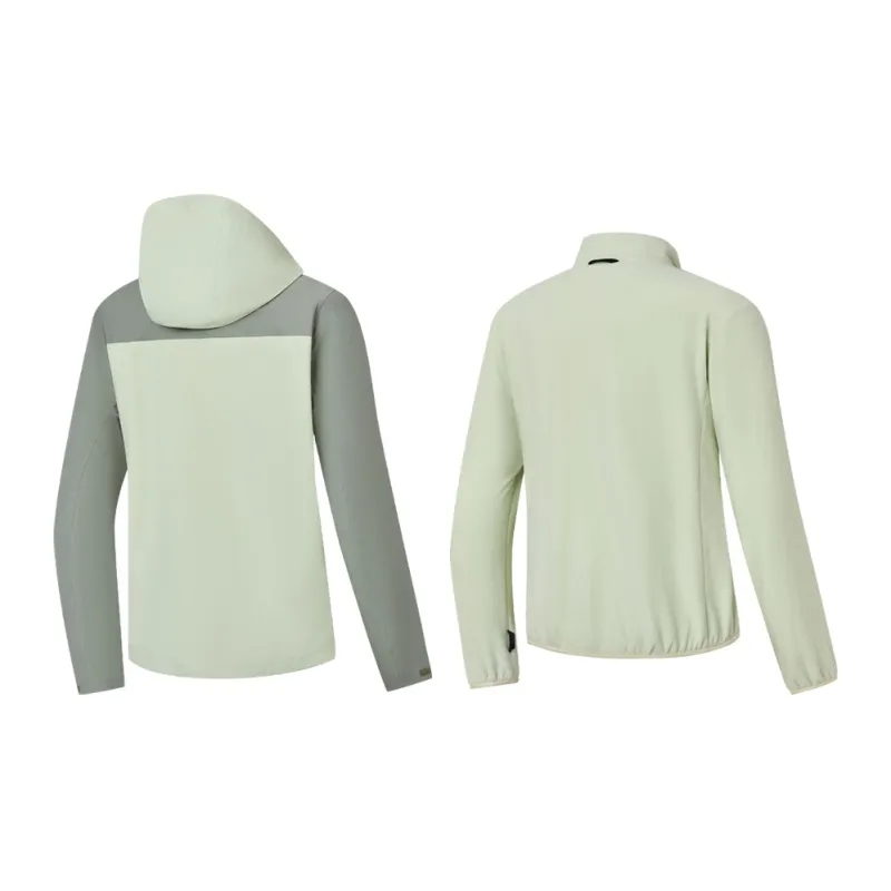 QIAODAN Mountain God Series Windbreaker Jackets Women's Aqua Embroidery Green/Slate Green-1