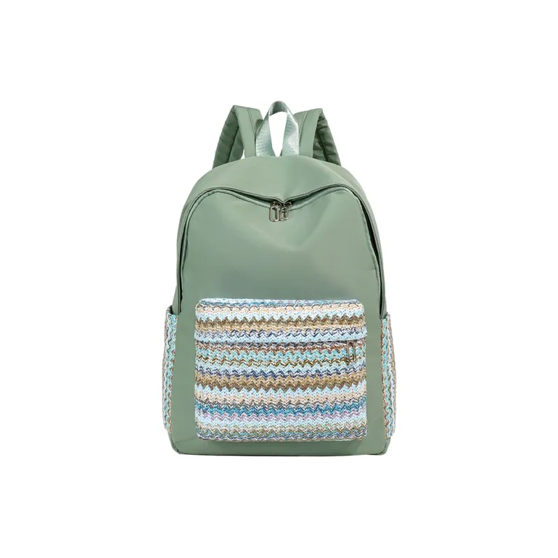 Cwatcun Nylon Backpack Regular Unisex Ecru/Green/Black-7