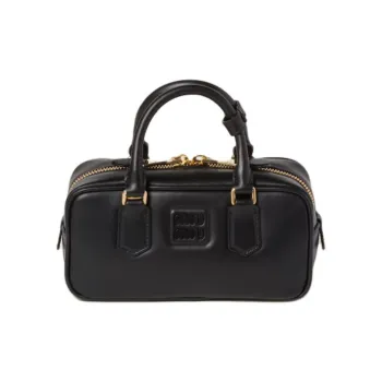 MIU MIU Arcadie Series Leather Handbag Women's Black