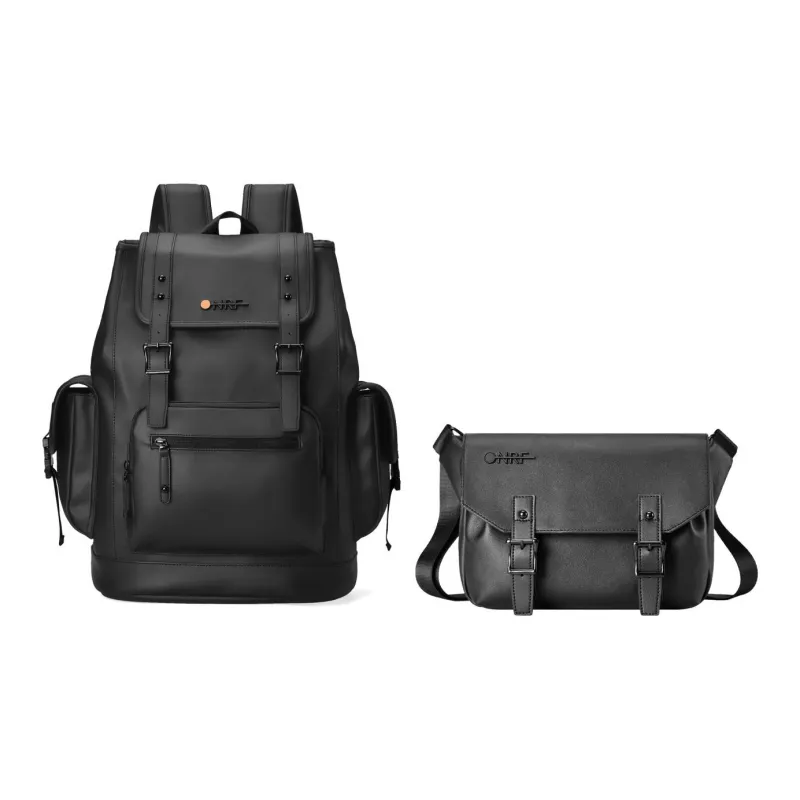 ONRF PVC Backpacks Laptop Bags Backpack Large Size Unisex Cool Black-47
