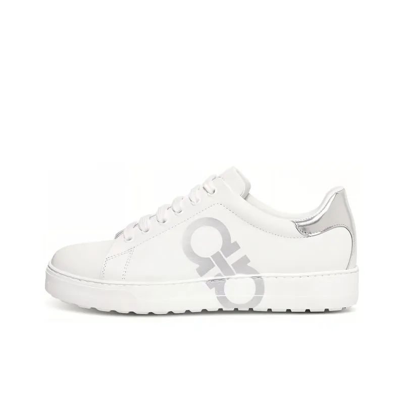 FERRAGAMO GANCINI Low Top Stylish Skateboarding Shoes Women's White-0