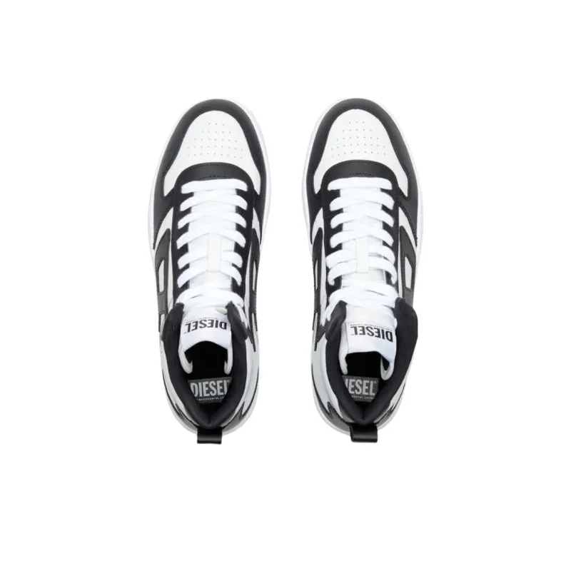 DIESEL S Ukiyo High Top Skateboard Shoes Men's Black White-4