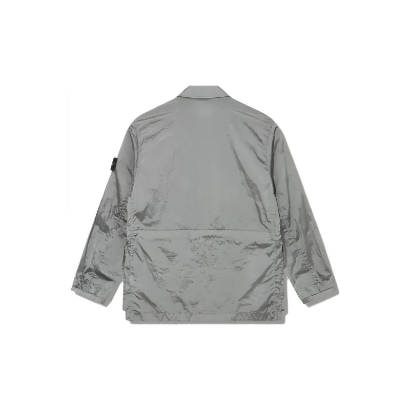STONE ISLAND SS23 Jackets Coats Men's Metallic Silver Blue-1