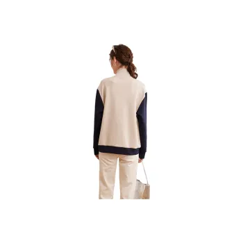 LOUISY AO Cropped Coats Women's Navy Blue & Beige