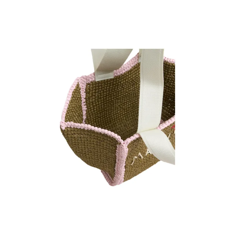 MARNI Viscose, Rayon Woven Bag Handbag Trumpets Women's Brown & Pink-4
