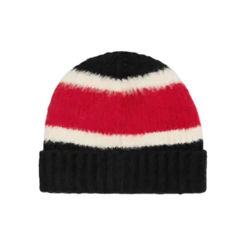 CELINE Cotton Beanies Men's Black/Ecru/Red