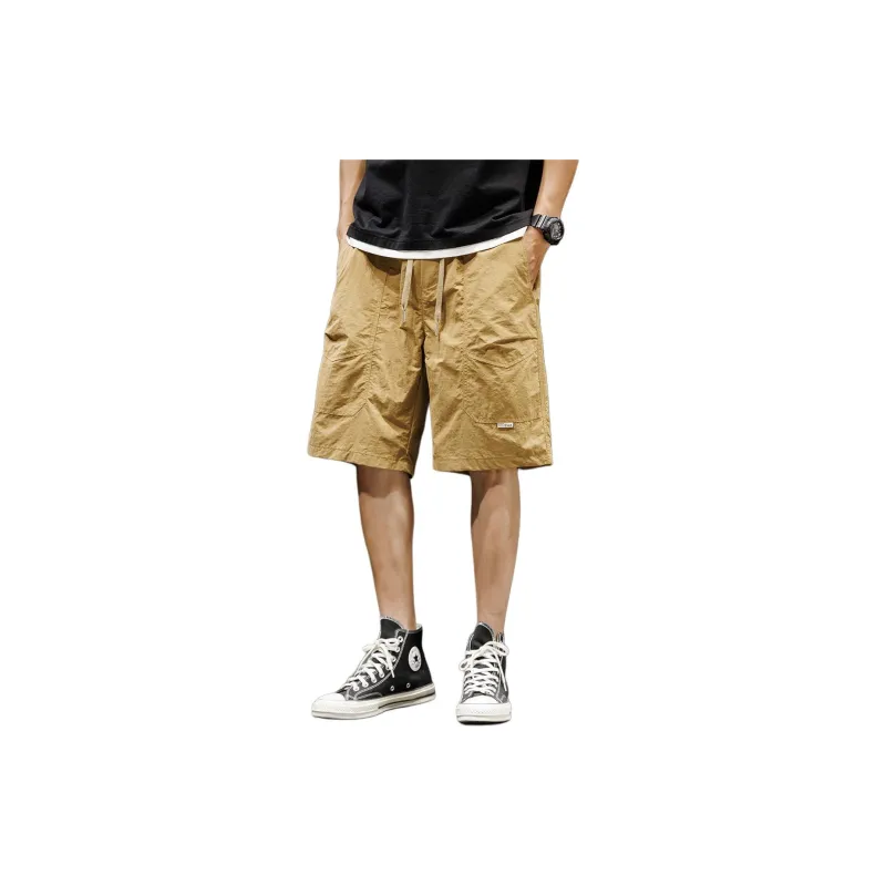 Tonlion Casual Shorts Men Ginger Yellow-1