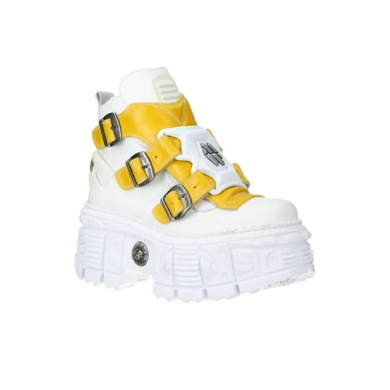 NEW ROCK High-Top Casual Shoes Unisex White-2