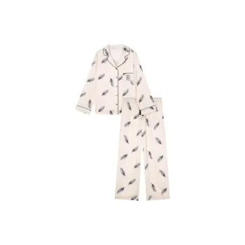 Victoria's Secret Pajama Set Women's Champagne Feather