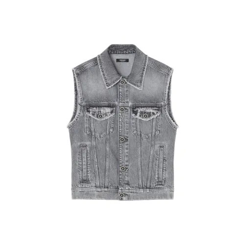 VERSACE Denim Jackets Men Light Gray