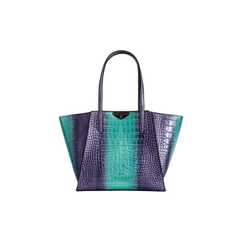 Zadig & Voltaire Leather Tote Bag, Shopping Bag, Shoulder Bag, Handbag Regular Women's Purple & Green