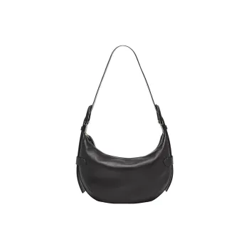 FOSSIL Leather Handbag Shoulder Bag Women's Black