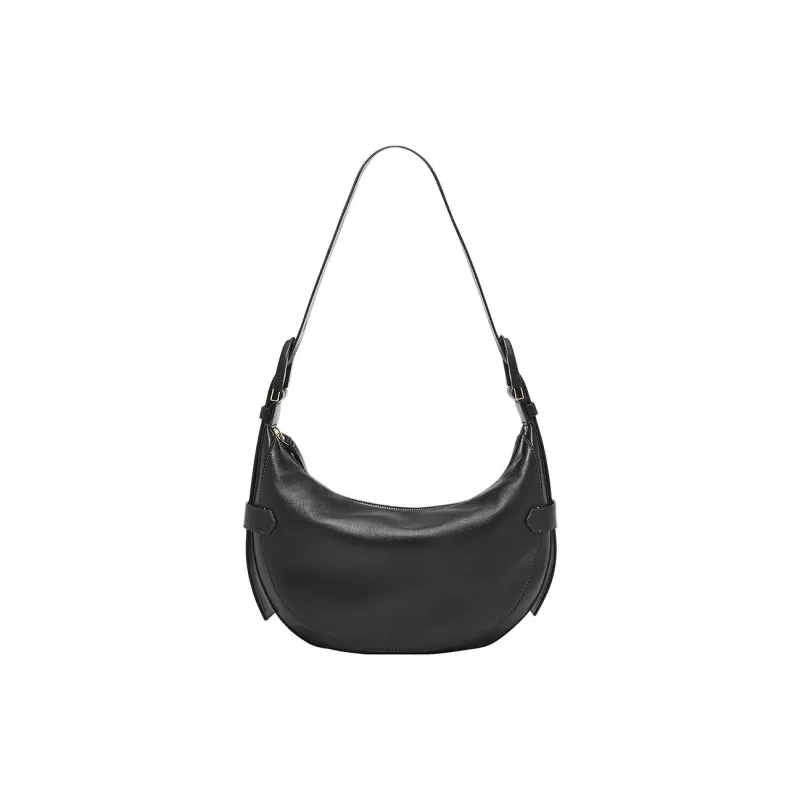 FOSSIL Leather Handbag, Shoulder Bag Women's Black-0
