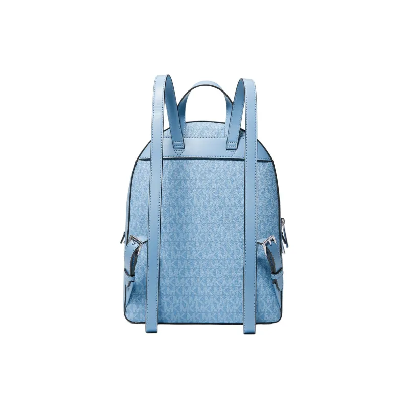 MICHAEL KORS Jaycee Coated Canvas Backpack Medium Size Women's Blue-1