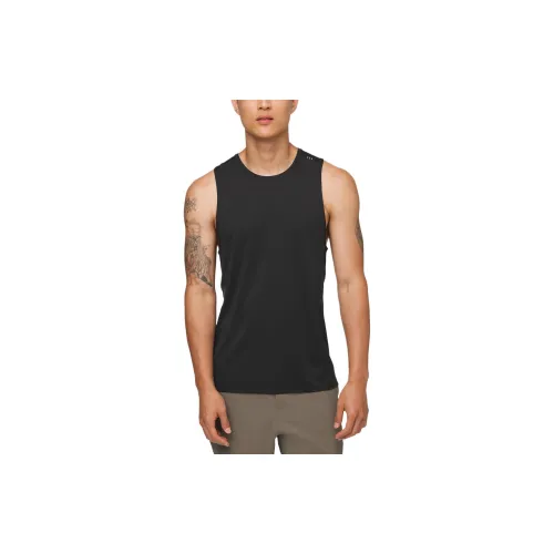 Lululemon Fast And Free Tank Tops Men Black/Multicolored Obsidian