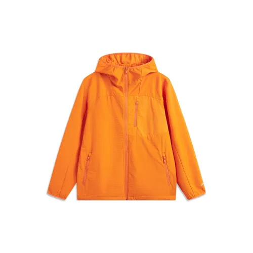 LINING CF Tracing Windbreaker Jackets Unisex Evening Orange