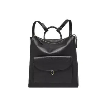 FOSSIL Leather Backpack Regular Women's Black