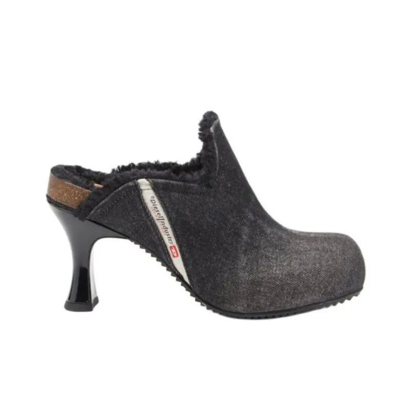 DIESEL D Woodstock 78mm Denim Mules Women's-1