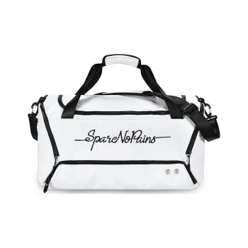 Spare No Pains. Polyester Basketball Bag Detachable Portable Crossbody Gym Bag Tubas Unisex White