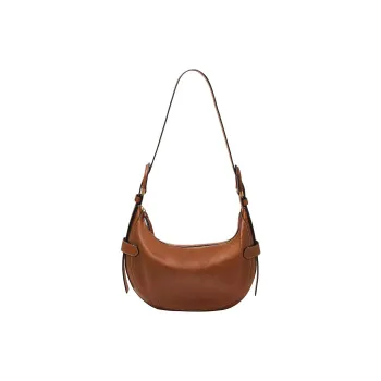 FOSSIL Leather Handbag Shoulder Bag Women's Brown
