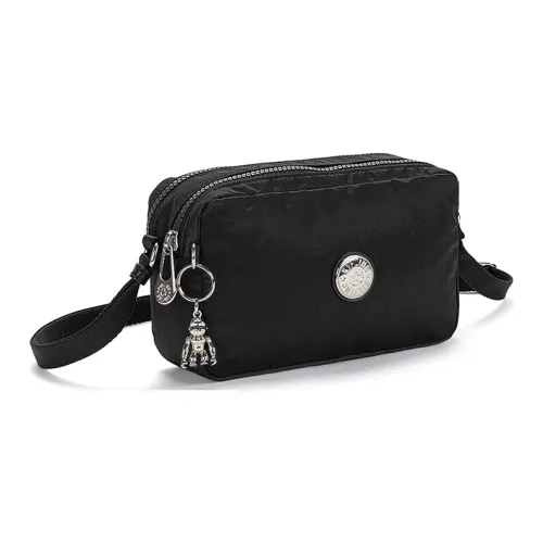 Kipling Crossbody Bags Pleated Satin Black