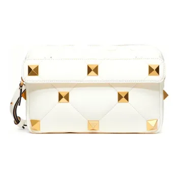 Valentino Roman Stud Soft Sheep Leather Handbag, Shoulder Bag, Crossbody Bag Men's White