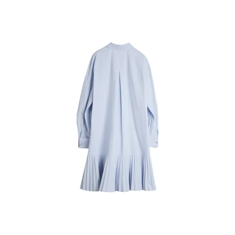 ELLE Long Sleeved Dresses Women's Light Blue-1