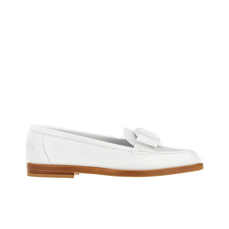 FERRAGAMO Viva Loafers Casual Single Shoes Women's White-1