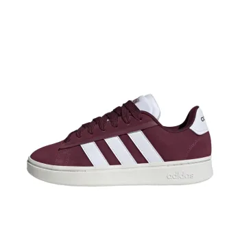 Adidas GRAND COURT ALPHA Anti Slip Wear Resistant Low Top Skateboard Shoes Unisex Dark Red White